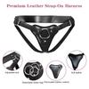 Strapon Dildo Harness Woman for Sex Toy Leather Pants for Female Pegging Dildo with 2 Size Metal O-Rings Anal Play