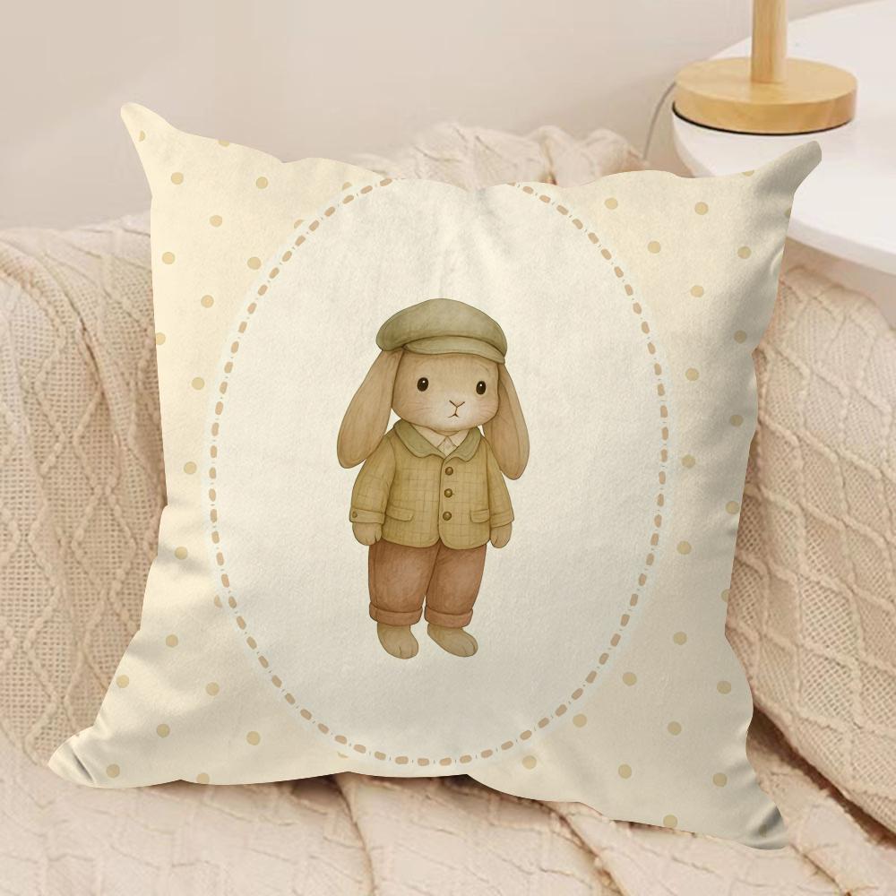 

Warm flowers and bear Cushion Cover Soft Plush Throw Pillow Cover DoubleSided Printed Cushion Case Cozy Sofa Home Decor 30x30cm