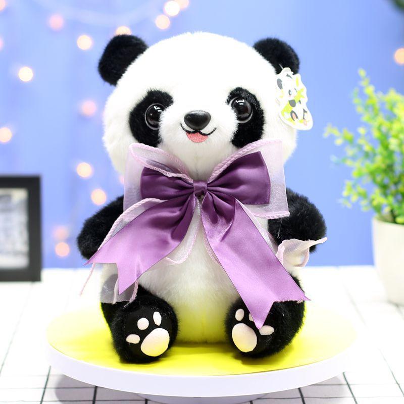 Cute Bow Tie Giant Panda Doll Plush Toy Rag Doll Gift for Children's Girlfriend Best Friend Lover