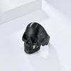 Black Classic Matte Brushed Skull Titanium Steel Ring for Men Hip Hop Stainless Steel Punk Jewellery Rapper's Finger Ring