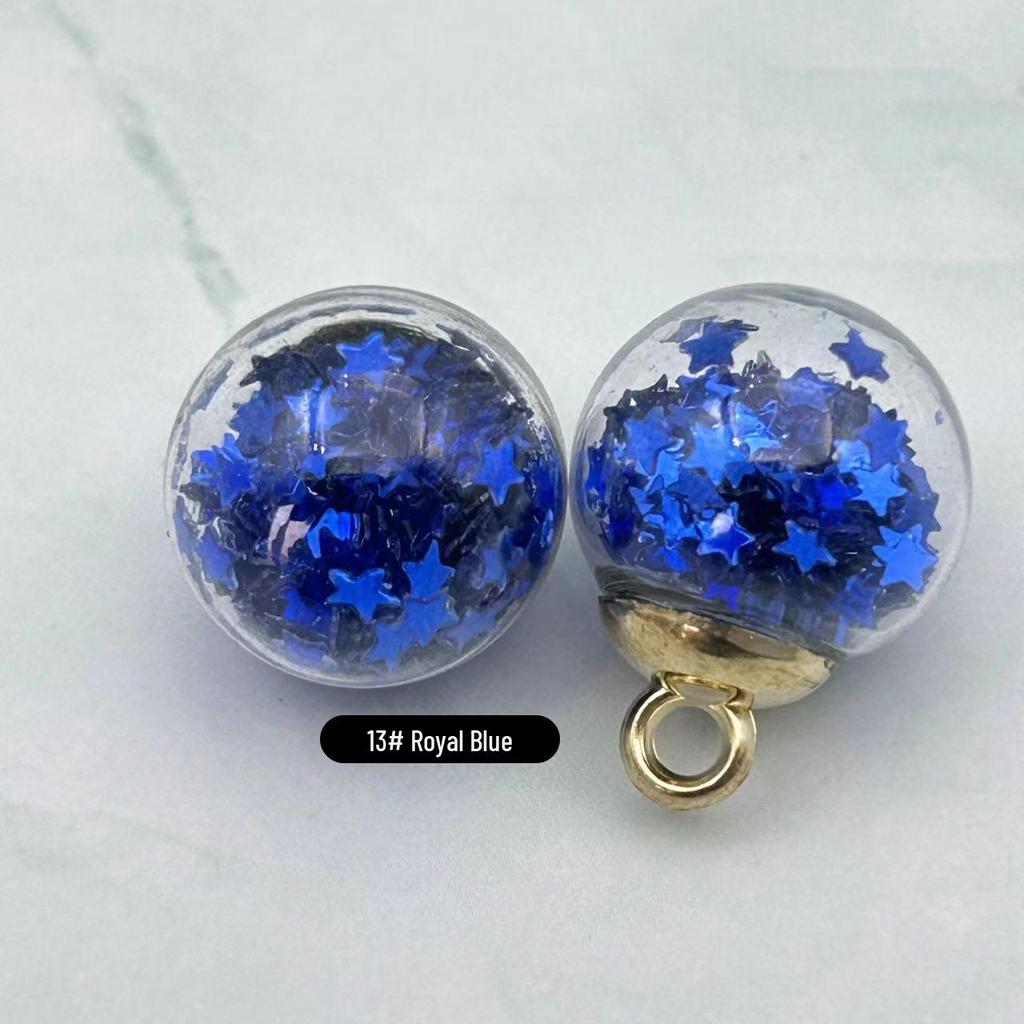 Glass Round Ball Star Sequin Pendant Earrings & Keychain Accessories