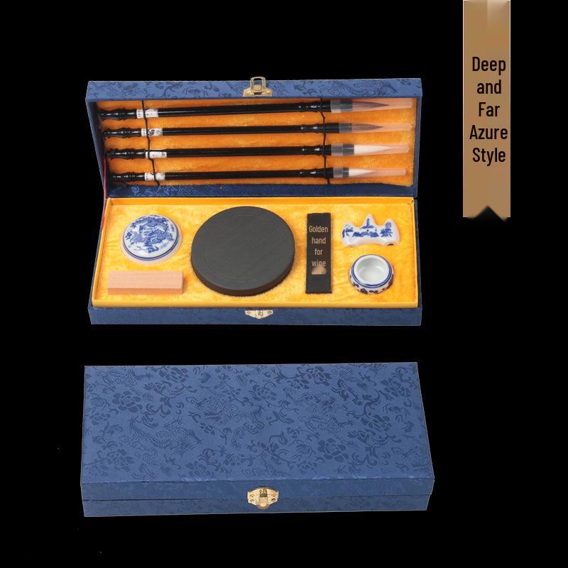 Wei Zhuang Calligraphy Gift Set: Brushes, Ink, Paper, Inkstone & Seal