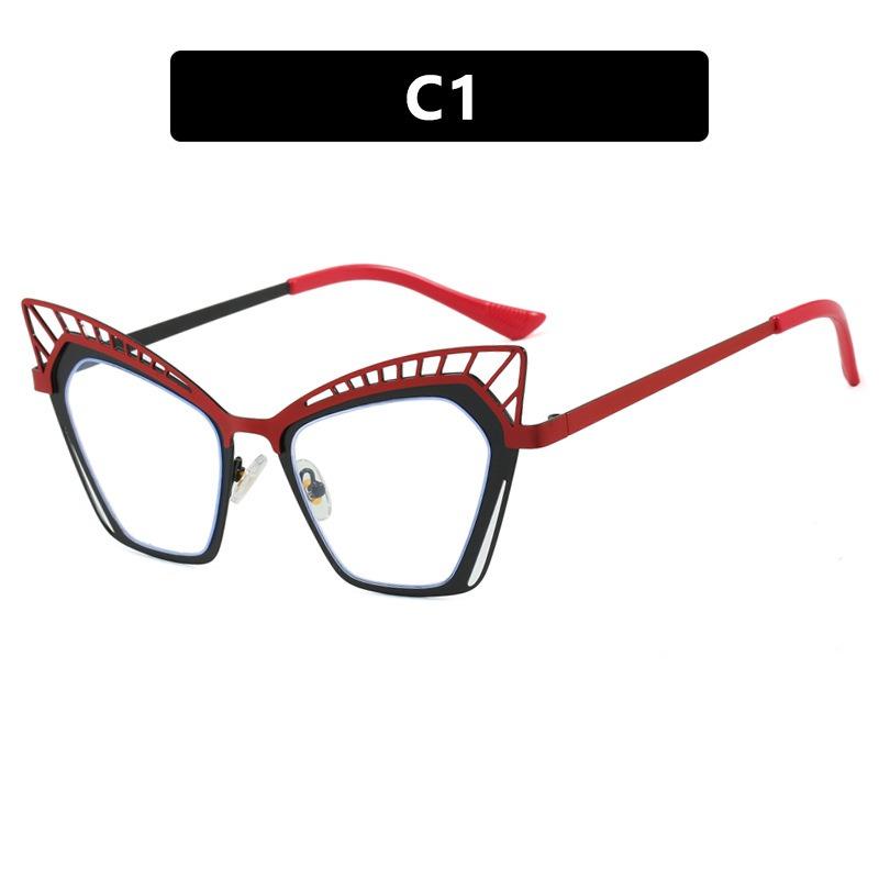 

Anti Blue Light Glasses Exquisite Metal Cat Eye Eyewear Party Daily Eyeglasses Blue Light Blocking Computer Glasses C1