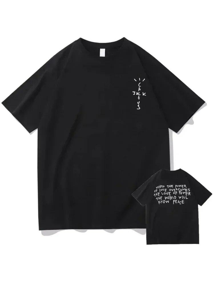 Rapper Cactus Jack Grafické Bavlněné Tričko Unisex Dámské Hip Hopové Tričko Módní Tričko s Krátkým Rukávem 2024 Léto Nadměrná Trička Topy
