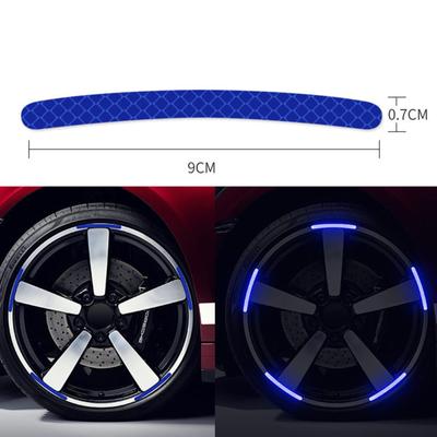 20pcs Car Wheel Hub Reflective Sticker 3d Stereo Tire Decorative Strips Night Warning Luminous
