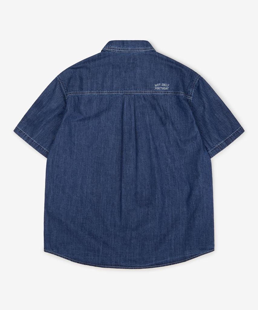 NOT ONLY FOR TODAY Denim Pocket Short Sleeve Shirt [Medium Indigo]