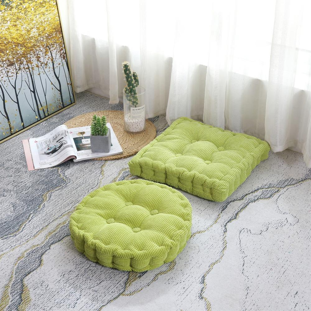 

Solid Color Chair Mat Square/Round Sofa Cushion Multipurpose Tufted Seat Cushion Office Round Green