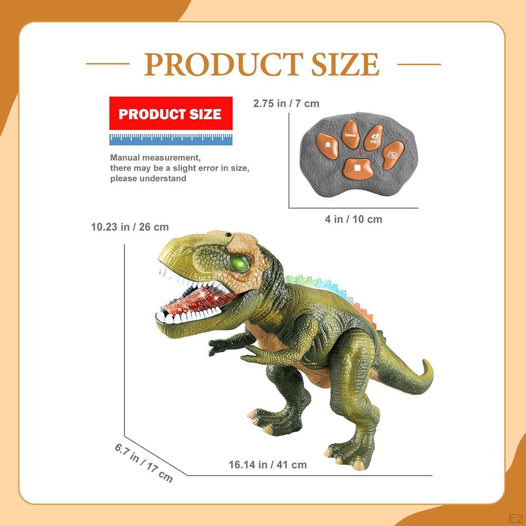 Dinosaur Toy Remote Control Electronic Walking with Lifelike Sounds Mist Dancing Action