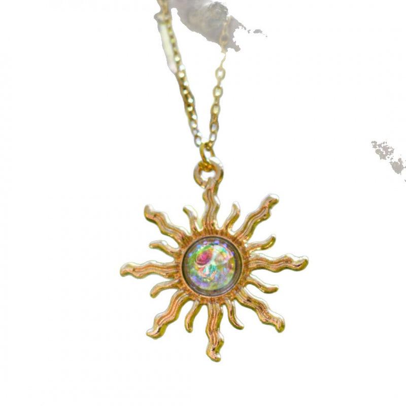 Gothic Cold Gold & AB Color Necklace for Women
