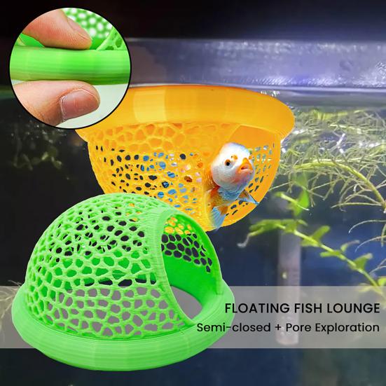 Yousheng Floating Betta Fish Lounge Hollow Fish Resting Habitat Cave Hide Toy Hideaway Enrichment Aquarium Decoration Fish Tanks Accessories