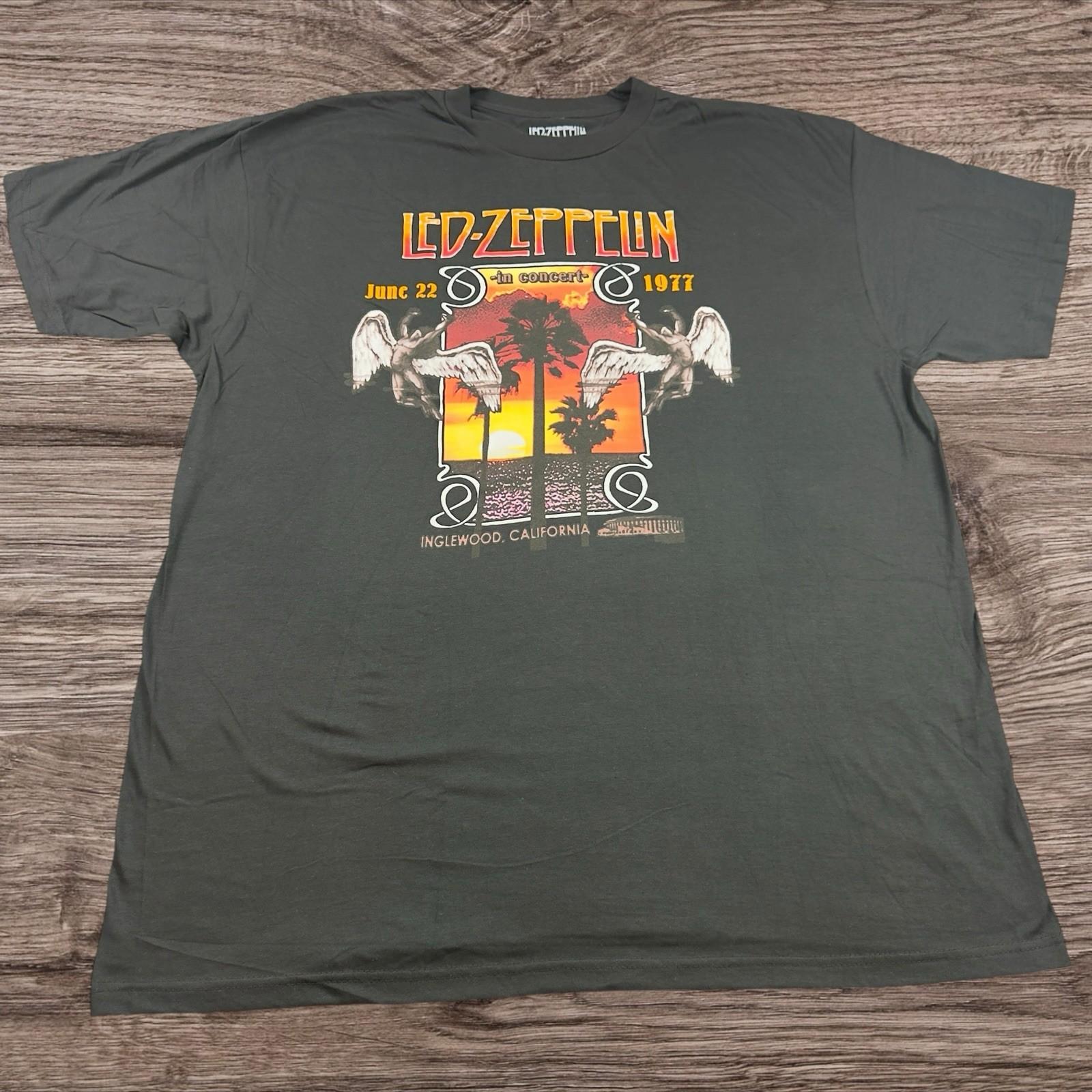 Led Zeppelin 1977 Inglewood Concert Retro Graphic Adult Size 3XLT Unisex T-Shirt XXXL