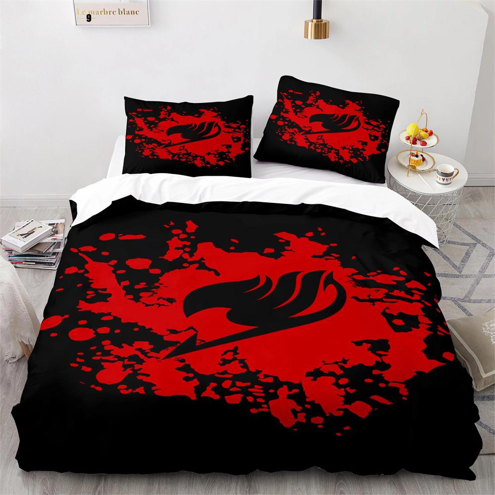 3D-Druck Fairy Tail Natsu Anime Bettwäsche-Kollektion Doppel Einzel King Bettbezug Decke Kissenbezug Jungen Mädchen Erwachsene Schlafzimmer