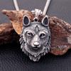 Vintage Silver Color Viking Wolf Head Pendant Necklace 316l Stainless Steel Norse Viking Amulet Necklace Men Women Gift Jewelry