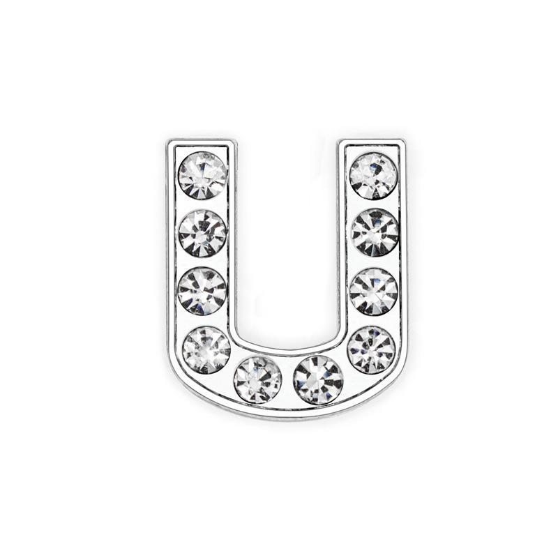 High Quality Bling Rhinestone Slide Letter Charms Stainless Steel with 10mm Hole for Pet Collars for Dogs A-Z 26 Letters