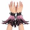 Black Halloween Arm Cuff Gloves Lace Wristband Vintage Plume Bracelet  Costume Prop