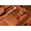 18" leather satchel tablet bag laptop case office briefcase messenger gift for men computer distressed shoulder bag