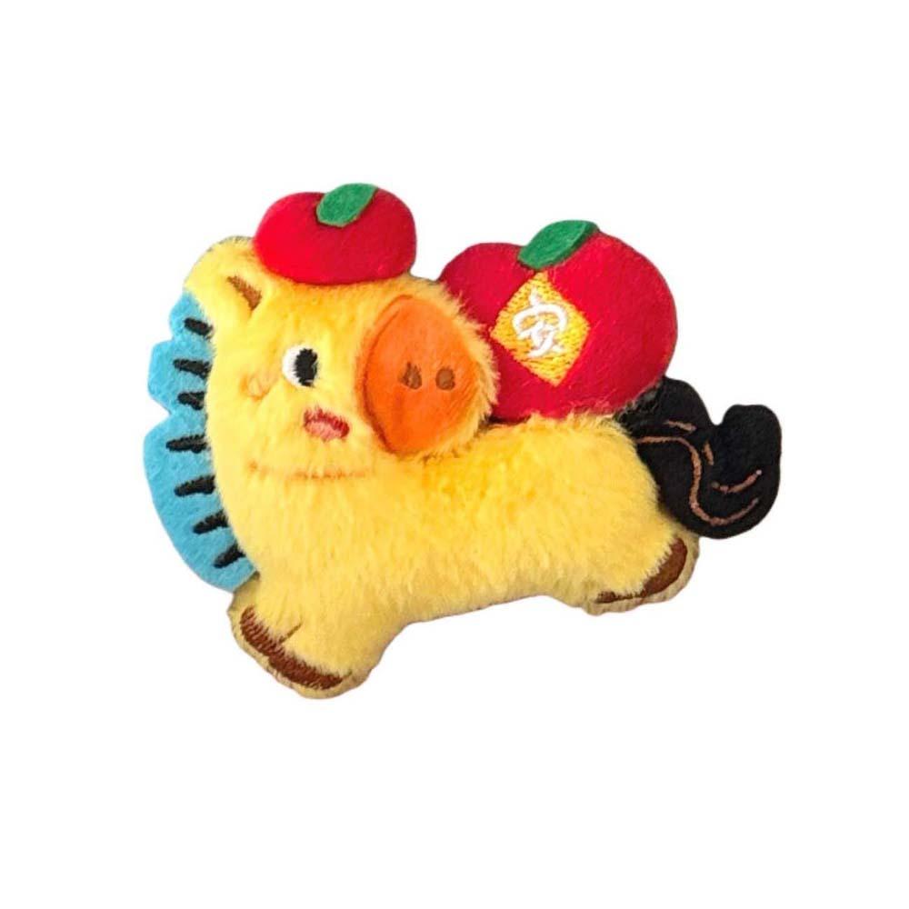 Embroidery Plush Horse Doll Pendant Keychain Zodiac Mascot Dolls Unique Horse Ornament  Student Bag