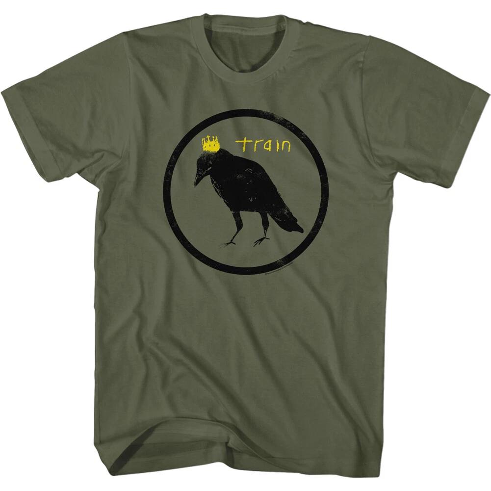 Train Black Crow With Crown Men s T Shirt 90 s Rock Band Music Merch 3XL