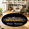 Personalizovaný kulatý koberec World of Warcraft s podporou vlastního jména, měkká domácí dekorace