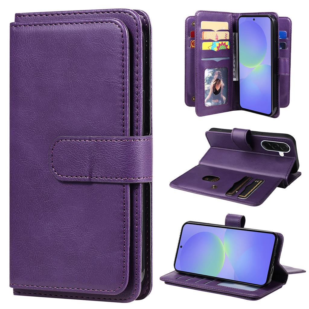 For Samsung Galaxy A37 5G Leather Case with 10 Card Holder Phone Cover Stand