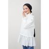 THE RAREBELL Stone Embroidered Snap Fastener Poplin Fabric Garnish Veiling Tunic On The Shoulder