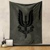 Who Dares Wins SAS Emblem Tapestry Wall Hanging, Special Forces Badge Art, Military Wall Decor for Bedroom Living Room Man Cave