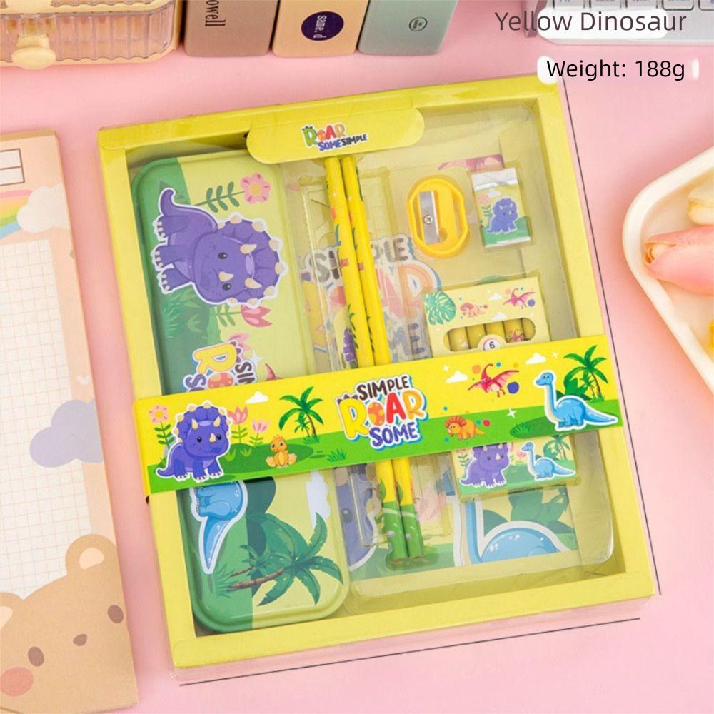 Rulers Pencil Eraser Set Colored Crayons Stationery Gift Box Study Stationery Set  School Supplies