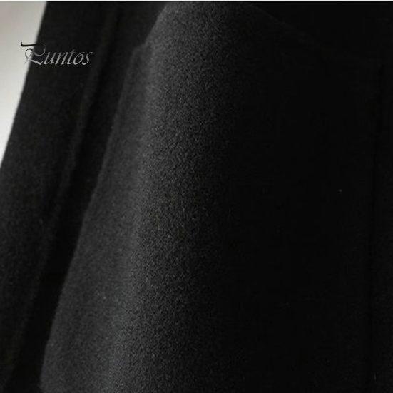 Damen Wintermantel beidseitig Wollstoff einfarbig Trenchcoat mit Kapuze Übermantel Locker Große Taschen Oberbekleidung Streetwear