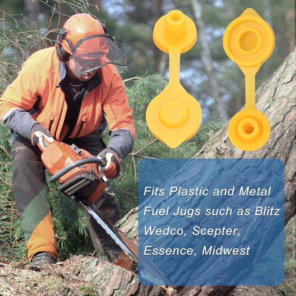 10 Pcs Yellow Fuel Gas Can Vent Cap Replacement for Plastic Gas Cans, Fuel Gas Can Jug Vents/Cap