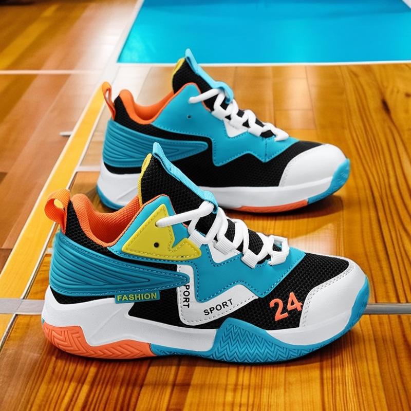 Cross-border new classmates children's sports shoes 6-12 years old leather wear-resistant basketball shoes dad shoes boys versatile trendy shoes