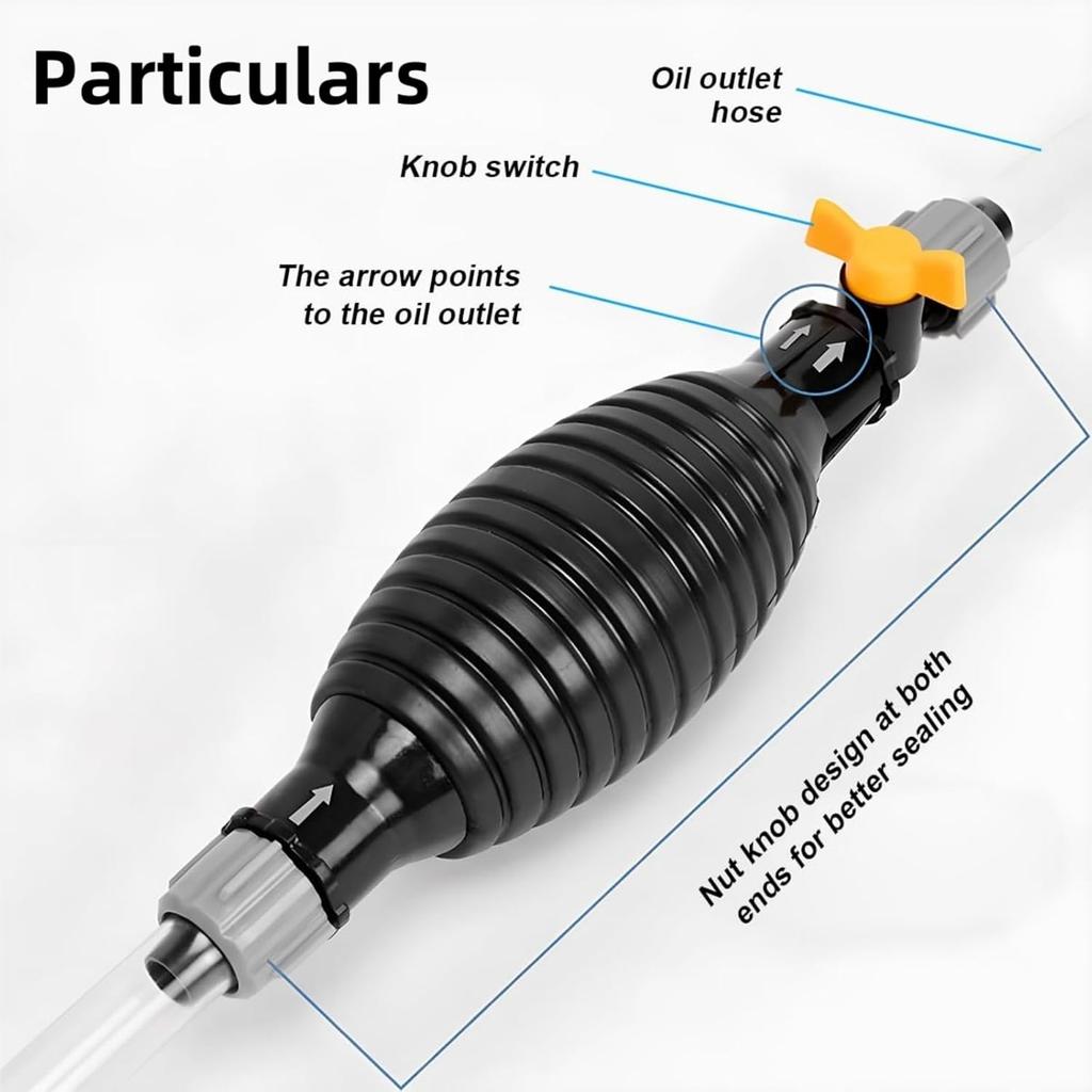 9.8Ft Siphon Pump For Gasoline, Multifunction Liquid Sucker Pump Comes With Flow Valve And Fixing Buckle, For Gas Gasoline Petrol Diesel Oil Liquid
