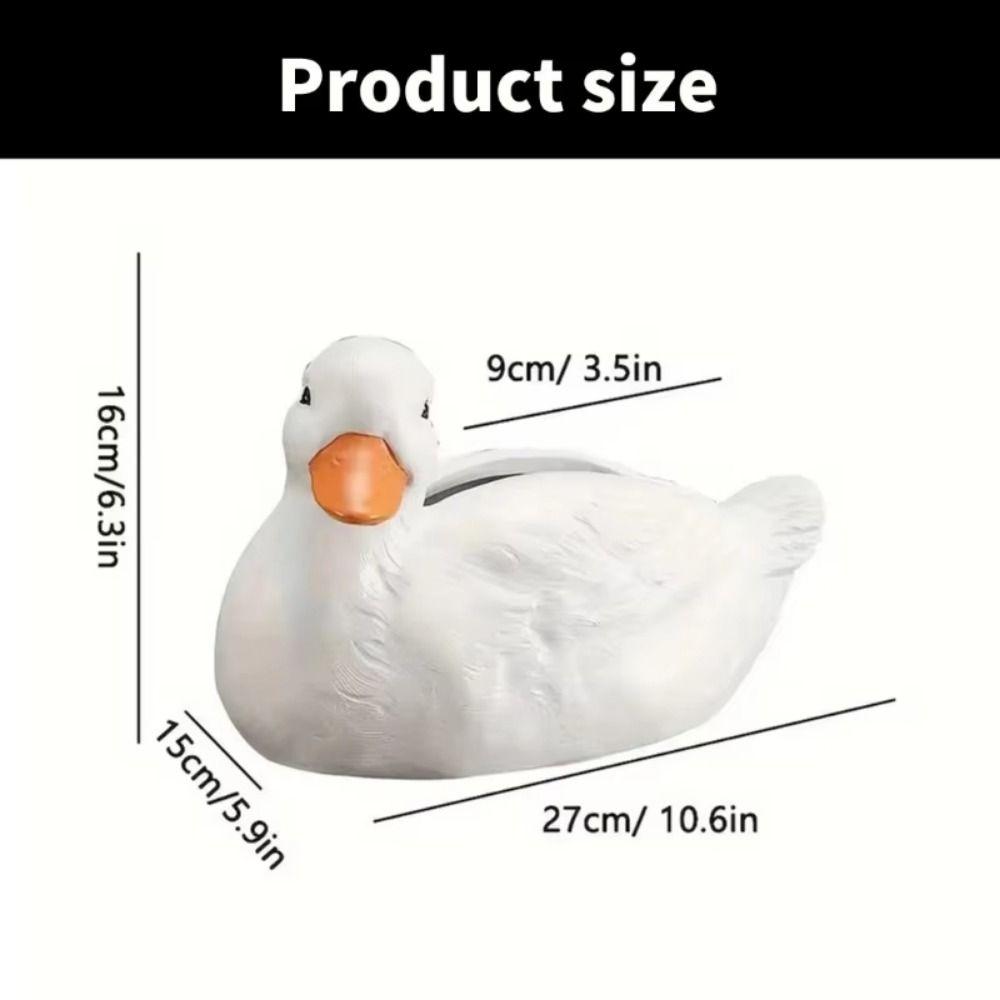 Animal Ornament Resin Duck Tissue Box Water-proof Duck Shaped Tissue Dispenser  Tabletop Decoration
