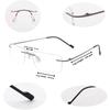 RSINC Rimless Light weight Flexible frame eyeglass Spectacle For Men And Women Modern  Square Gun - Black N-575 C3 50-18-135 Flexible - 1