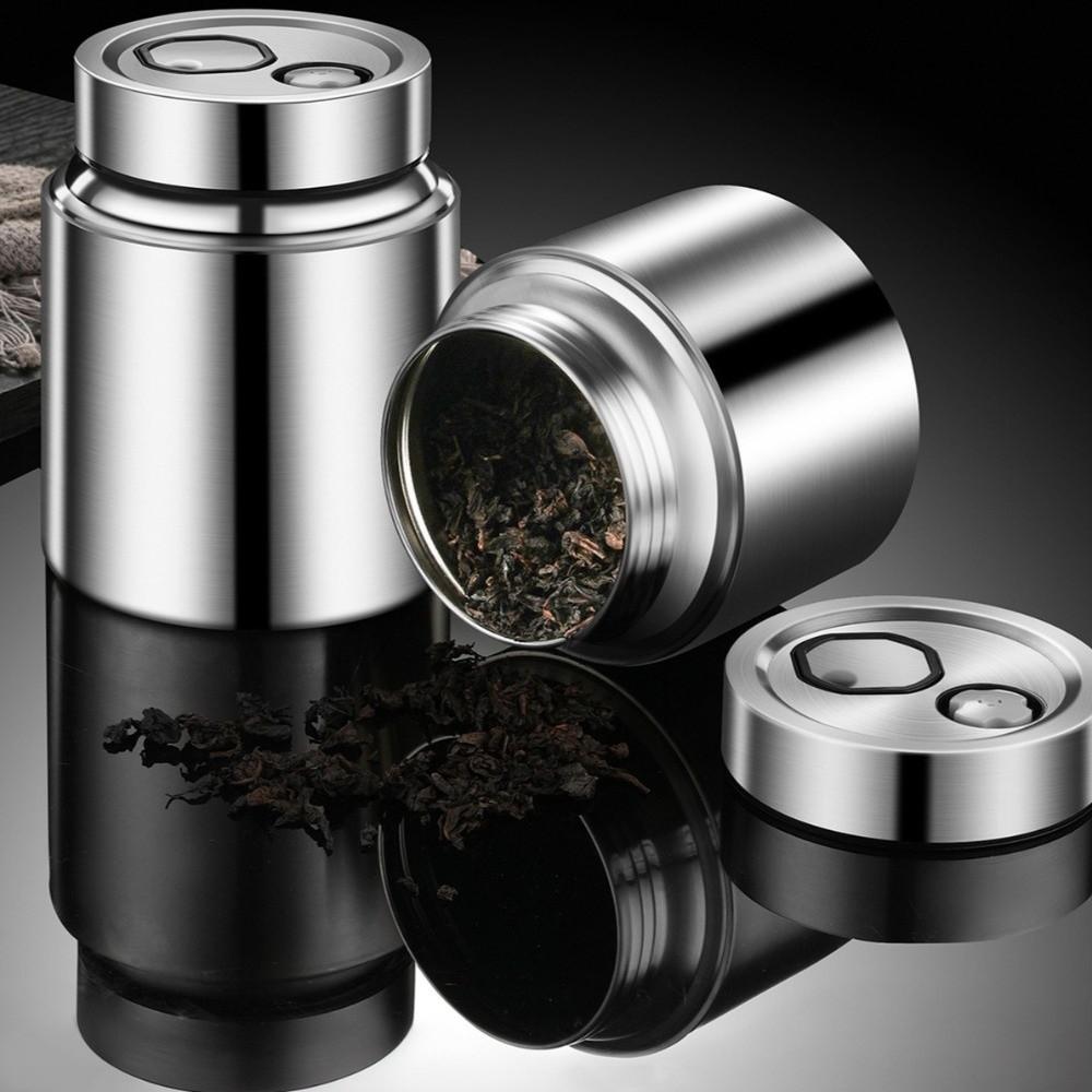 Moisture-Proof Stainless Steel Tea Jar Sealed Design Fresh-Keeping Jar Coffee Shop