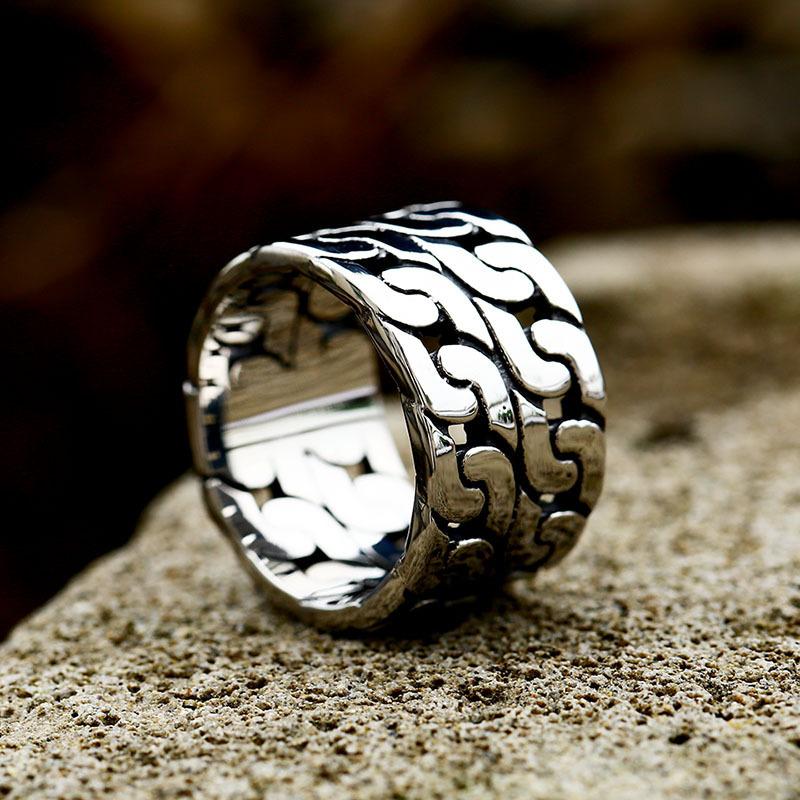 Steel Warrior Cuban Chain Men's Hand Jewelry Fashion Men's Ring