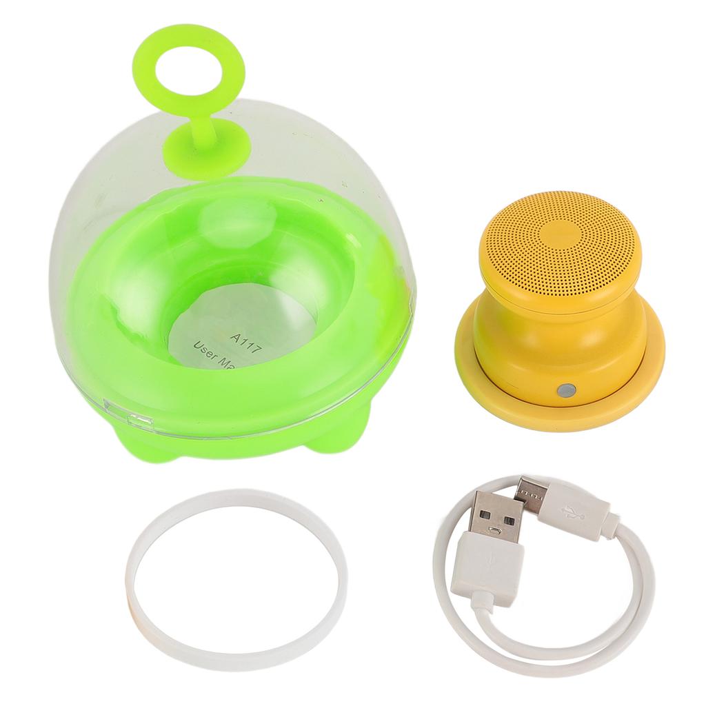 Mini Tragbarer Lautsprecher mit Magnetfuß Kraftvoller Klang Kompakt Wasserdicht für Camping Gelb