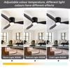 Ceiling Fans With Lights 42/52 Inch Led 3 Color 6 Speeds DC Motor Fans Remote Control Low Floor Decorative Fans With Lighting