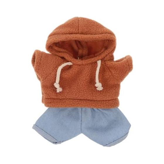 CALLARON Plush Doll Clothes Outfit 30cm Set Bear Hoodie Jeans Cute Mini Clothes Only Dress-up DIY Accessory Costume