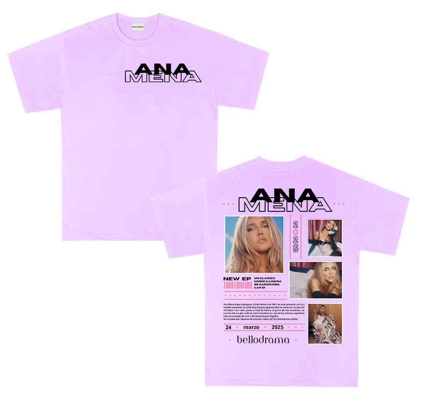 Sängerin ANA UnisexA Tour 2025 neues Album T-Shirt Unisex Damen 100% Baumwolle Oversized T-Shirts Retro Ästhetik Mode T-Shirt Streetwear