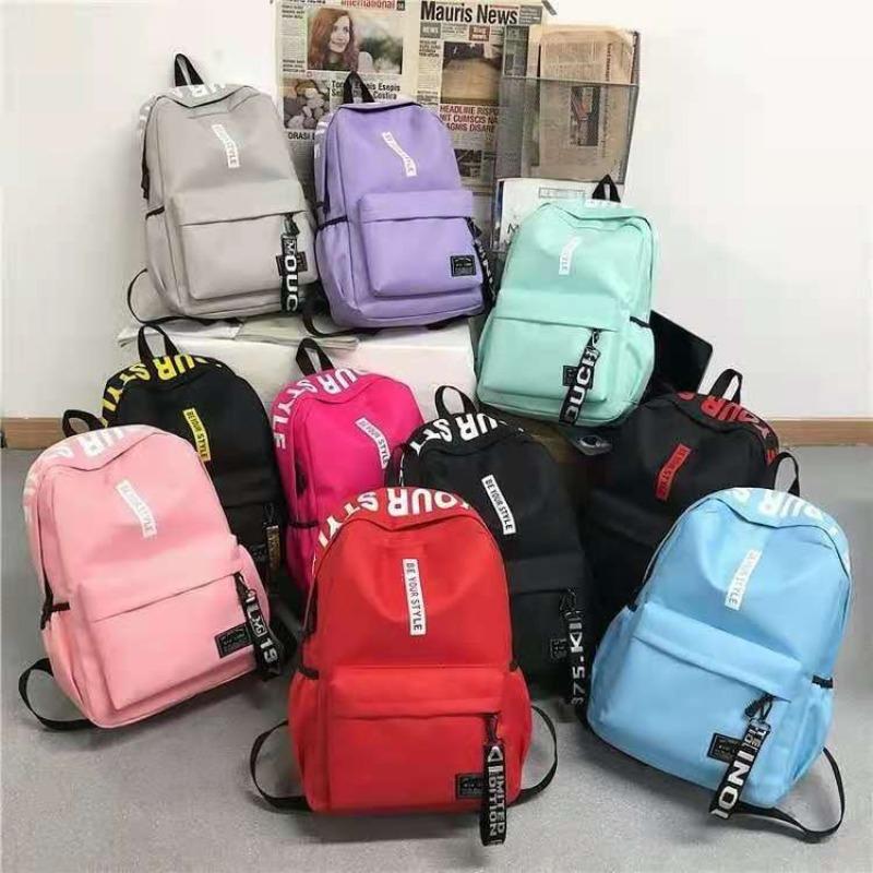 New Backpack Backpack Men and Women Junior High School High School Students Backpack Large Capacity Campus Canvas Double Back