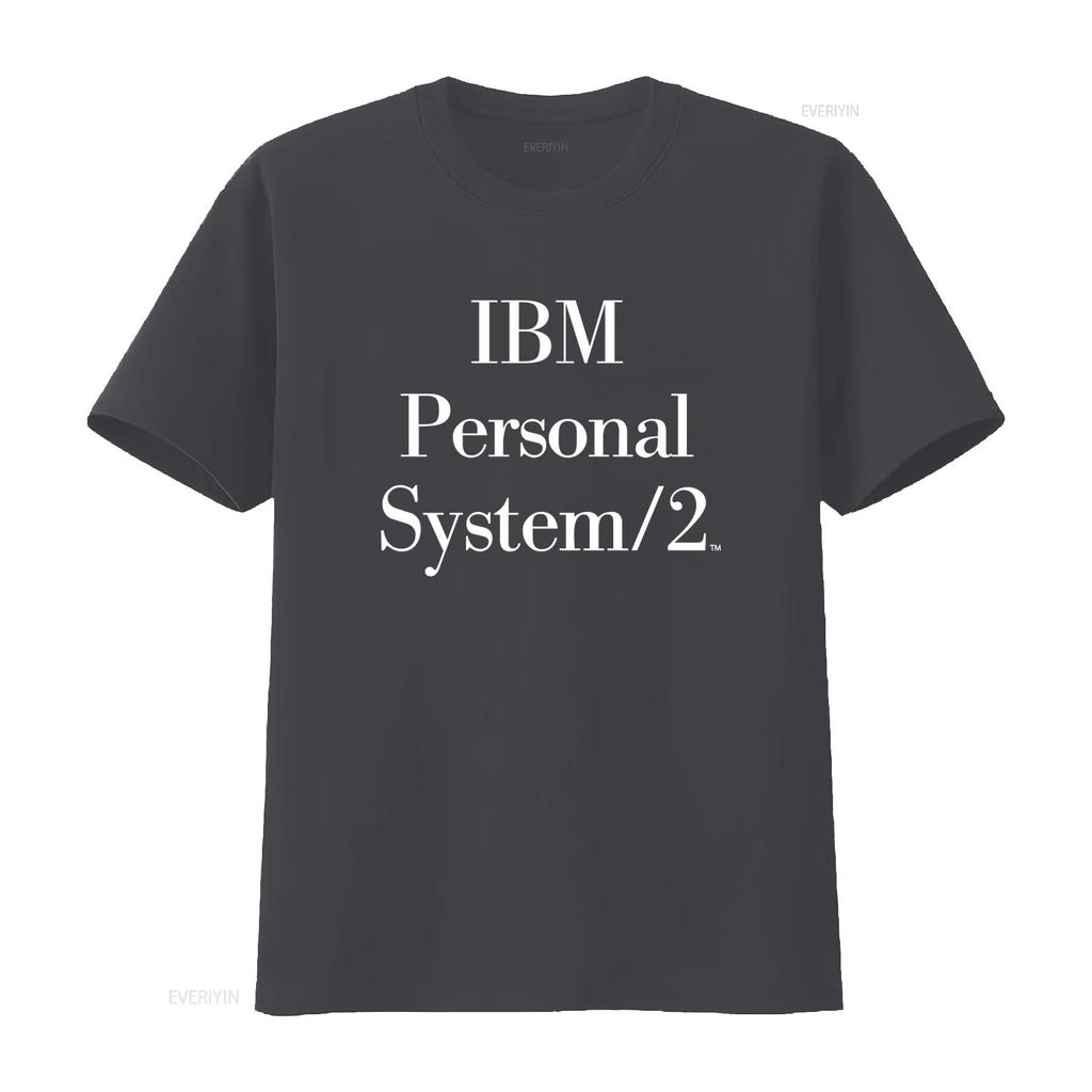 T-shirt Vintage IBM Personal System 2 Années 80 Technologie IT Logo Classique Design Rare Style 50 Ordinateur vintage Lavé Légèrement