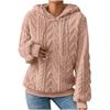 Felpa con cappuccio in pile accogliente da donna, calda, larga, maniche lunghe, tinta unita grigio, pullover casual, pullover invernale casual con cappuccio