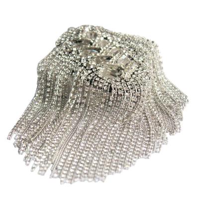 Unisex Punk Fringe Umăr Insigna Glitter Strass Ciciucuri Epolet