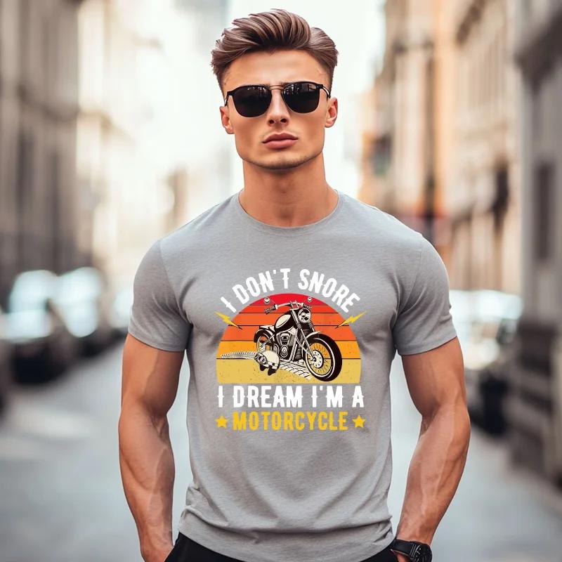 Je ne ronfle pas, je rêve que je suis une moto T-shirt moto drôle T-shirt d'été décontracté pour hommes en 2024