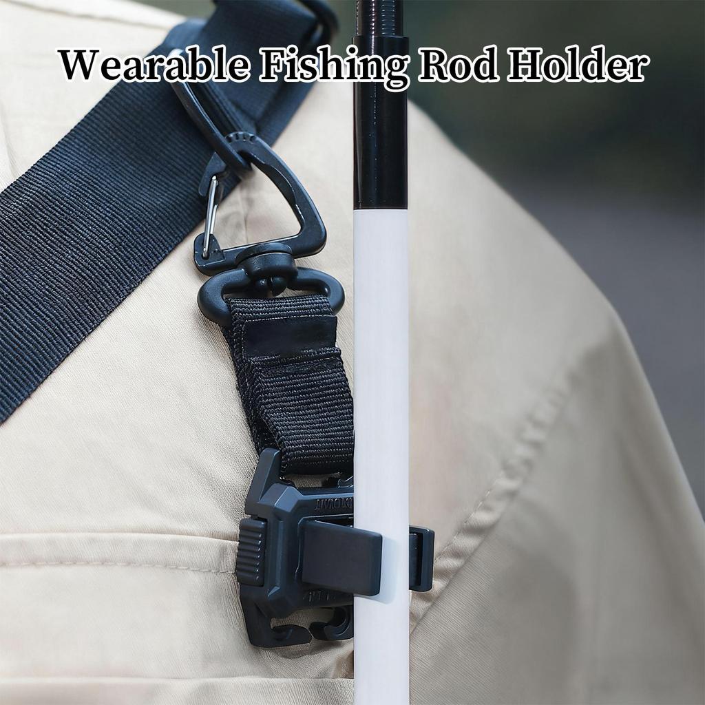 Wearable Fishing Rod Clips Holder Portable Pole Stand Pier Travel Surf Beach Freshwater Saltwater Catfish Bass Anglers