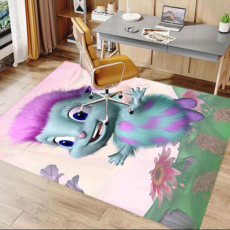 Purple Fur Flowers Carpet For Playroom Bedroom Living Room Sofa Home Decorkids Game Area Rug Nonslip Floor Mat