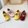 Girls Flats Soild Color Round Toes Kids Dance Performance Shoes Double Bows  New Girls Leather Shoes Soft Sole Sweet