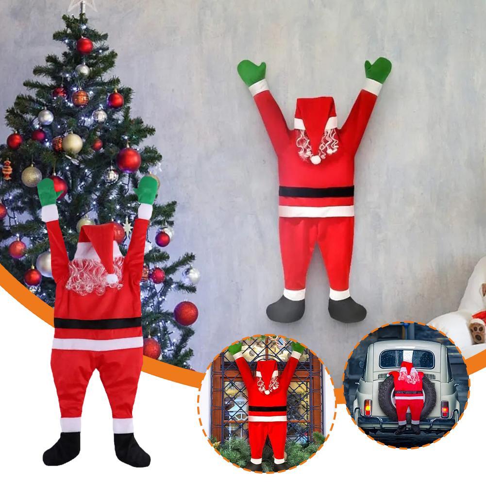 110/170cm Climbing Santa Plush Set Hanging For Window Balcony Roof Chimney 2025 Merry Christmas Gift Holiday Decor