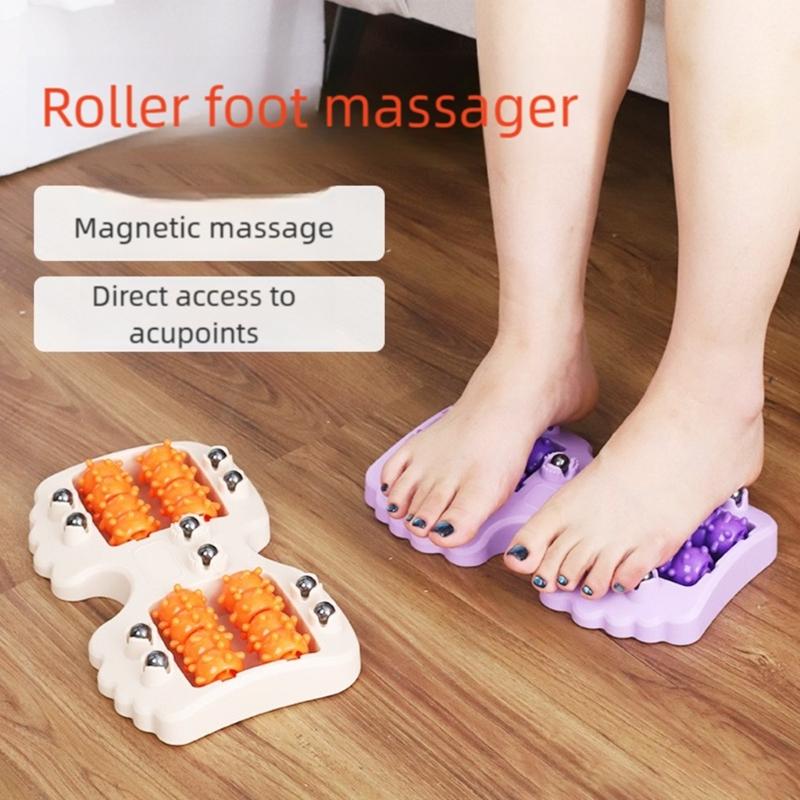 Portable Plastic Foot Acupressures Massagers Magnetic Foot Massage Roller Multiple Pressure Beads For Pains Relief