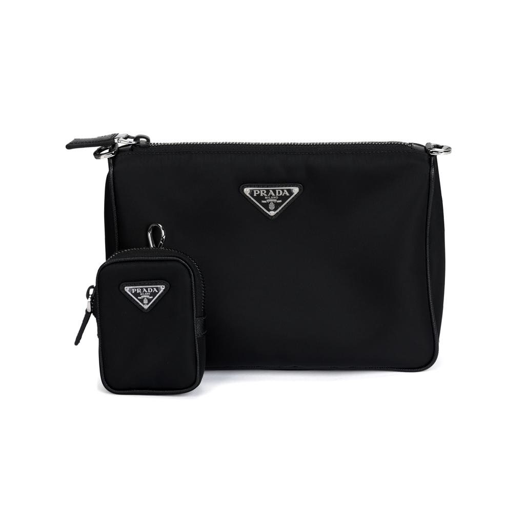 Prada Saffiano Multifunkční Odnímatelný Ramenní Popruh Tři v Jednom Nylonová Taška přes Rameno Brašna Crossbody Taška Taška přes Rameno 2VH113-064-F0002